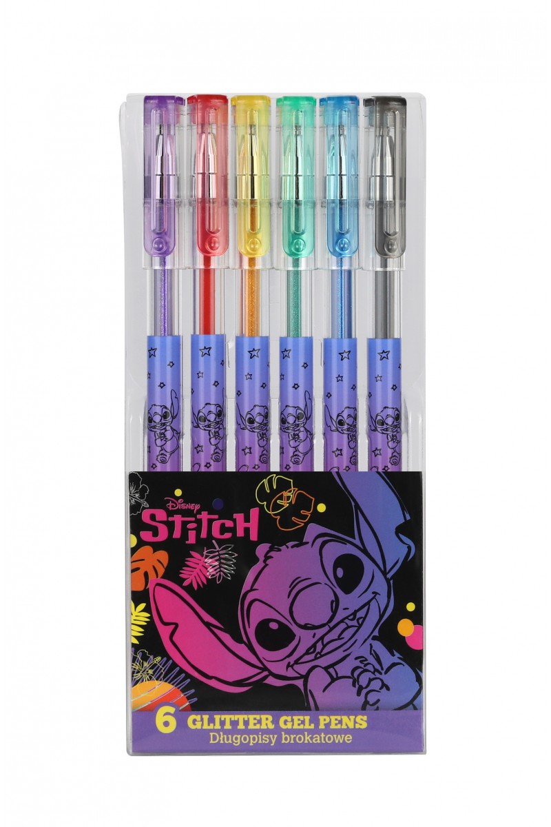 Disney Stitch Black Brokatowe długopisy